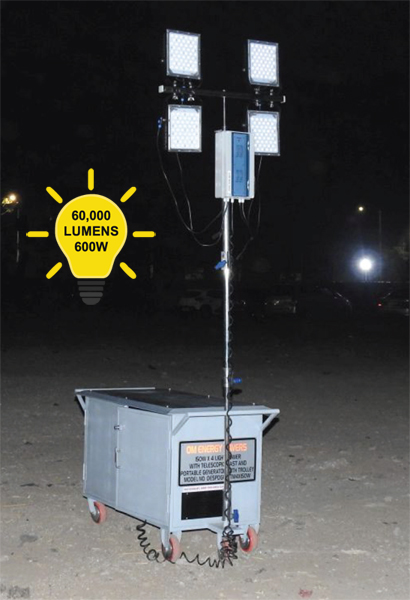 Power Light with Telescopic Mast & Portable Generator