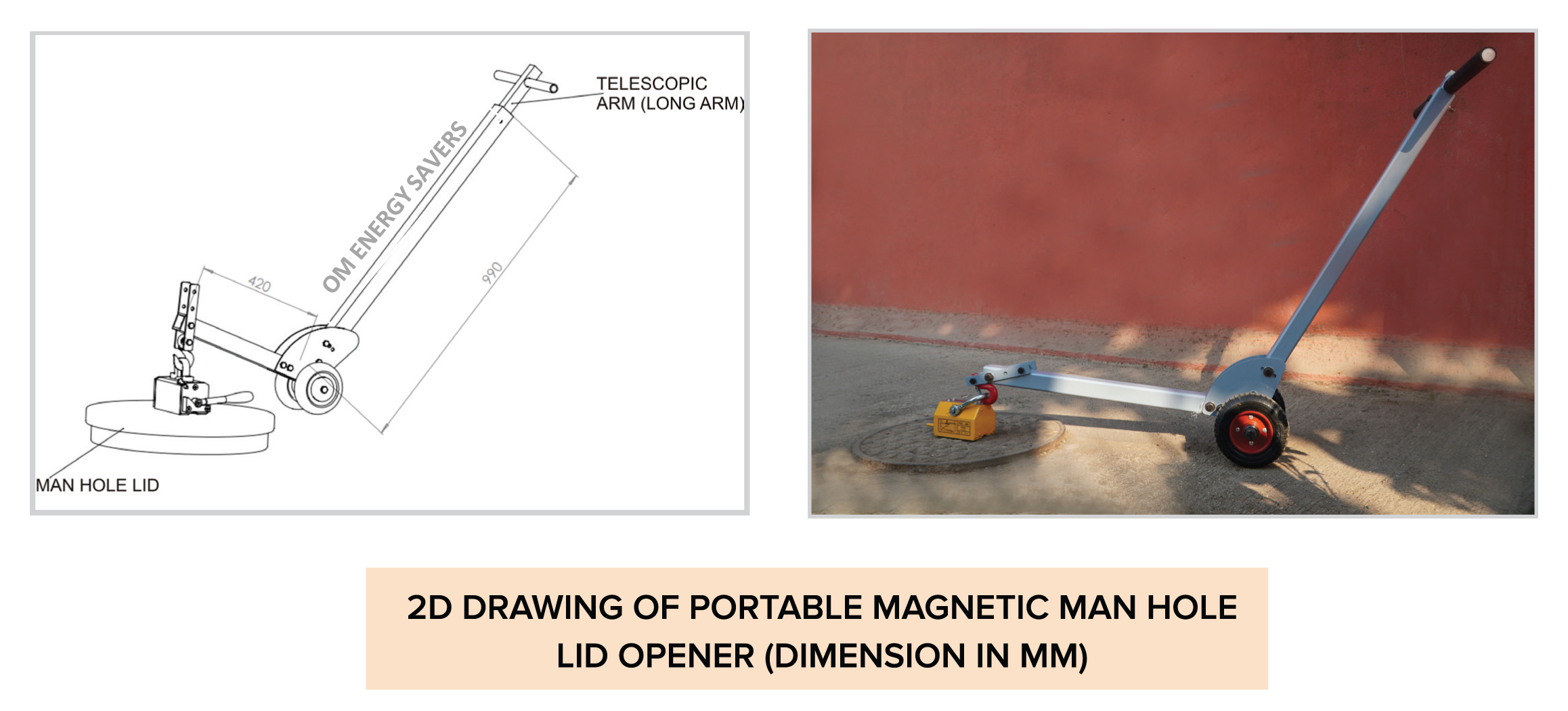 Portable, Magnetic Man Hole LID / Cover Opener