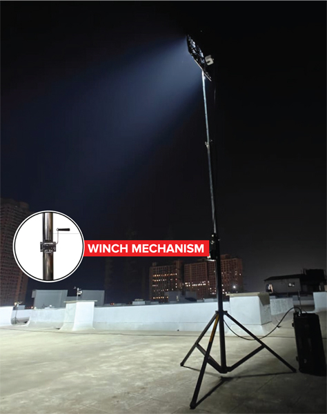 115000 Lumens With 14.5 FT Tower Light Light Adjustment